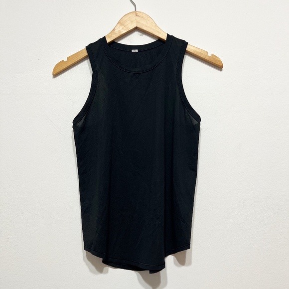 Lululemon Women's Crew Neck Sleeveless Lightweight Reflective Tank Top Black S - Picture 1 of 2